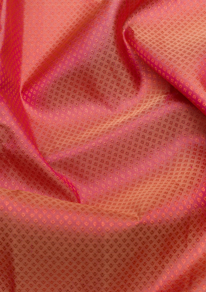 Light Peach Zariwork Pure Silk Saree