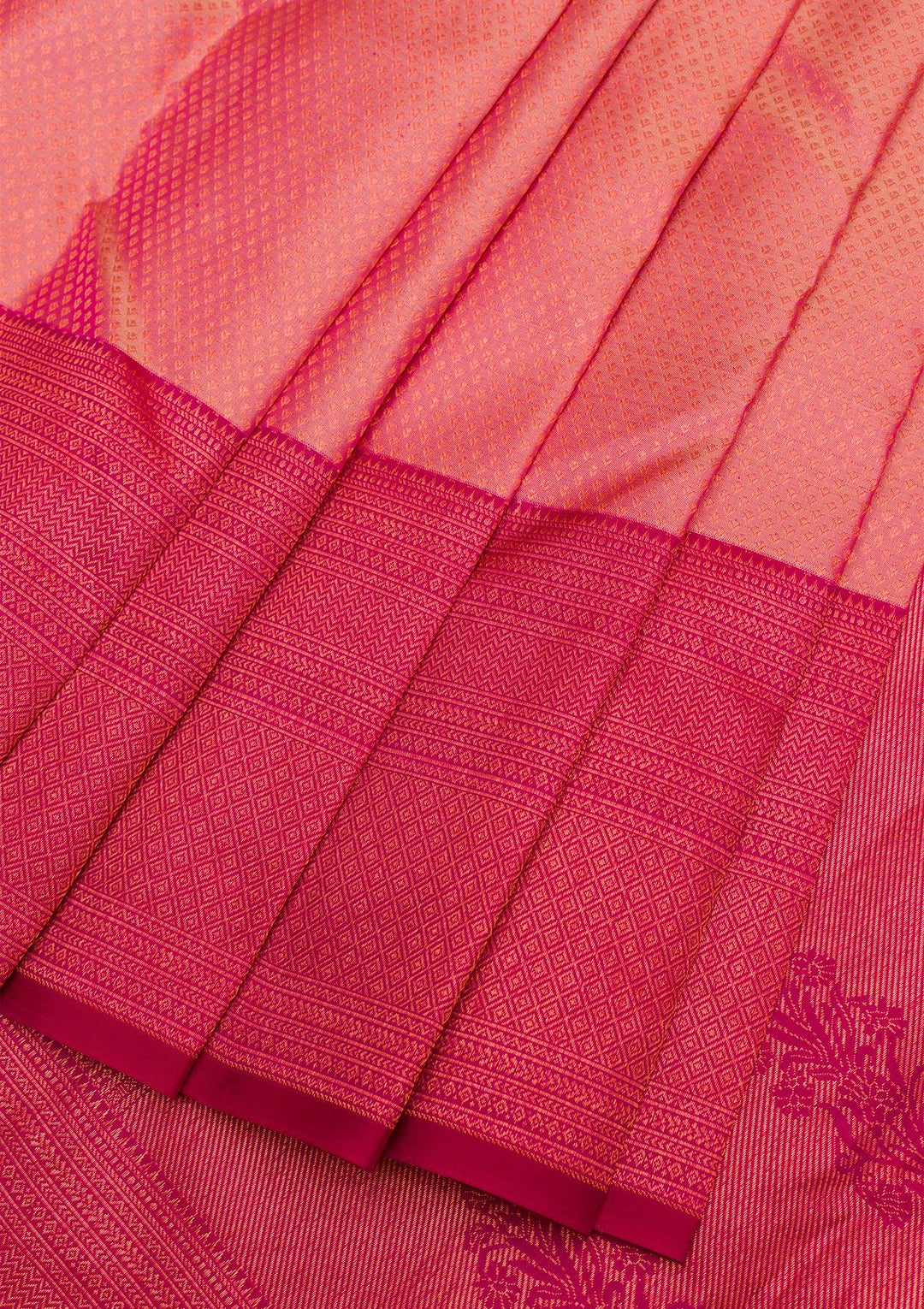 Light Peach Zariwork Pure Silk Saree