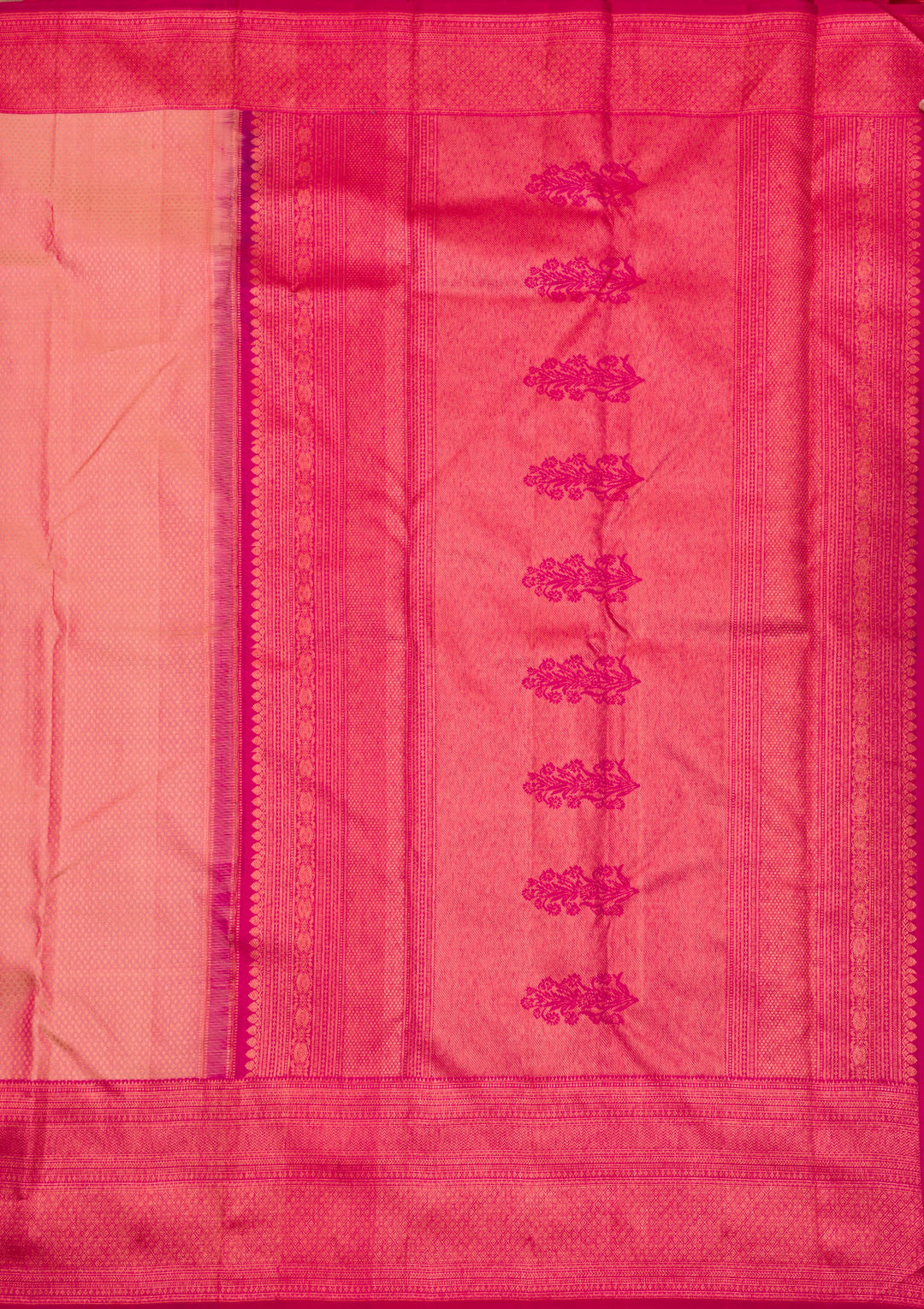 Light Peach Zariwork Pure Silk Saree