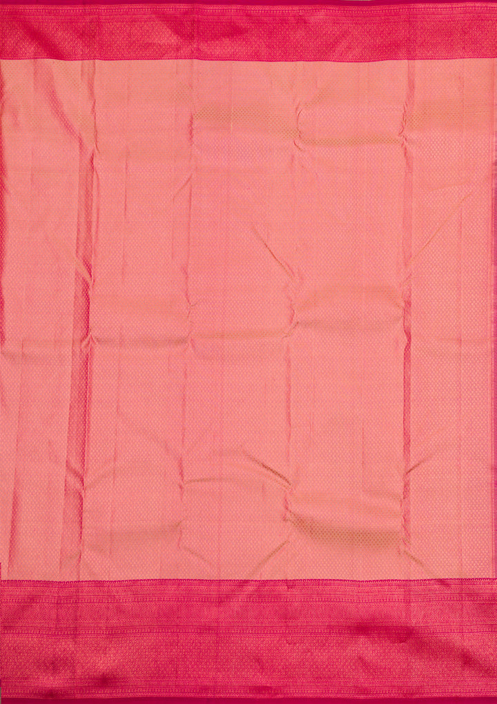 Light Peach Zariwork Pure Silk Saree