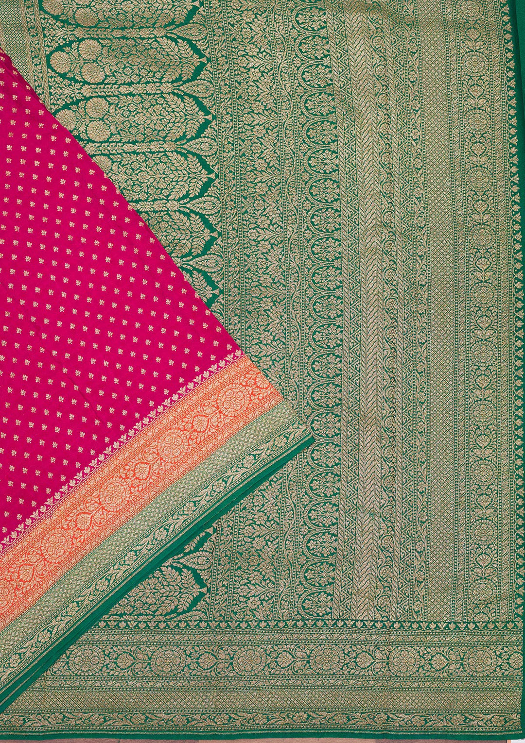 Magenta Pink Zariwork Art Silk Saree