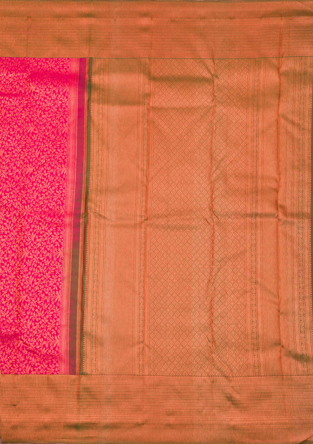 Magenta Pink Zariwork Kanjivaram Pure Silk Saree