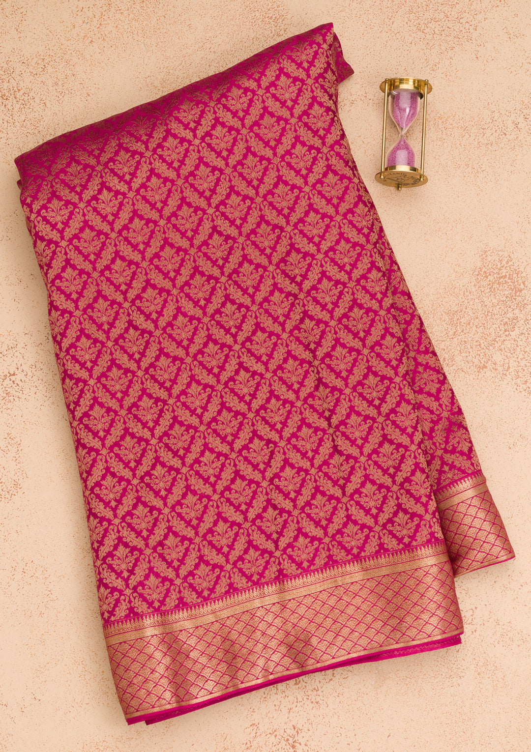 Magenta Pink Zariwork Banarasi Pure Silk Saree