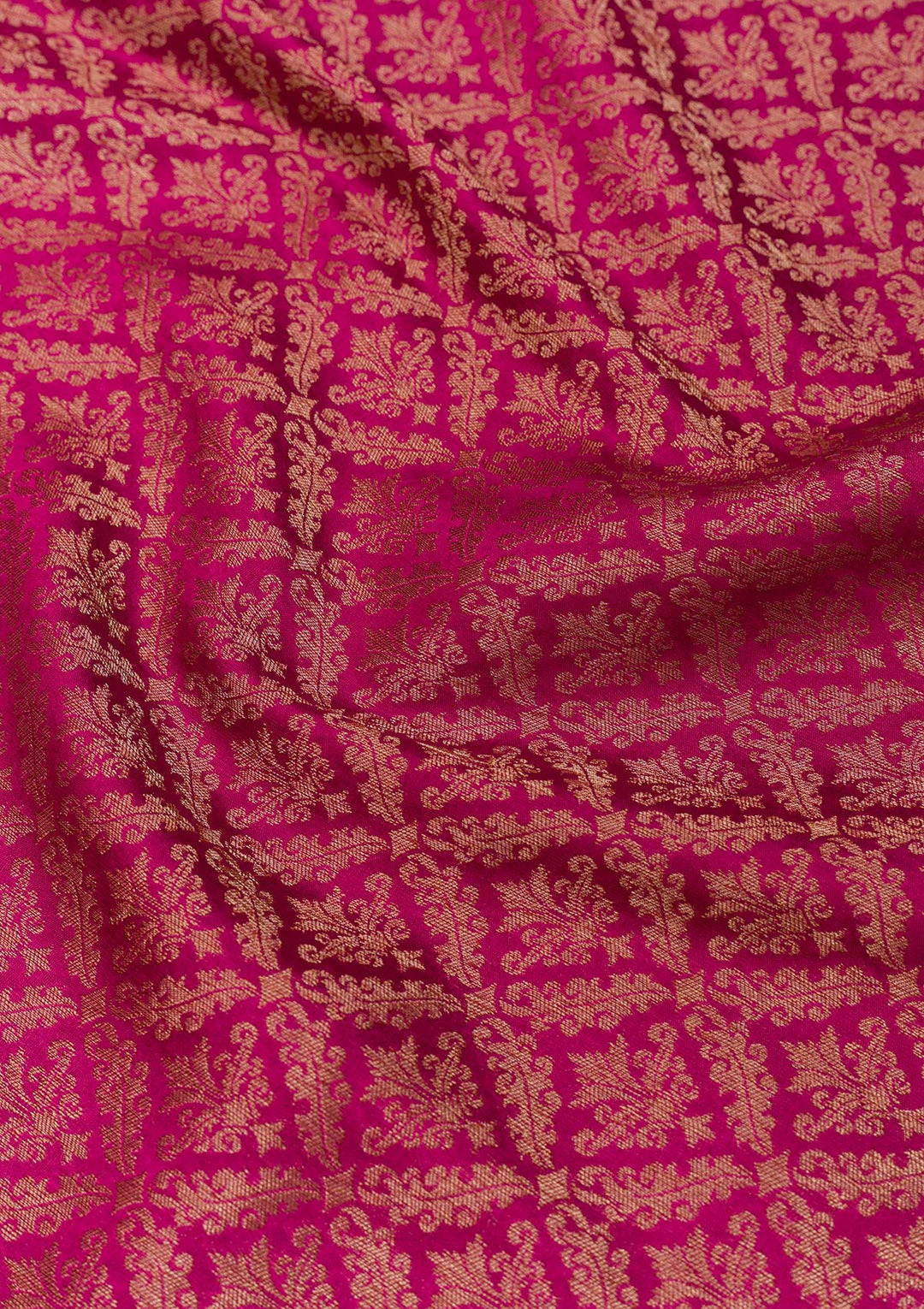 Magenta Pink Zariwork Banarasi Pure Silk Saree