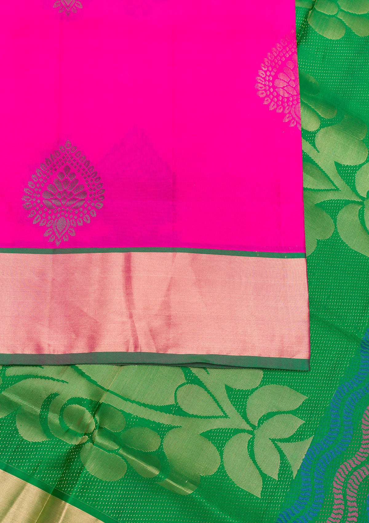 Magenta Pink Zariwork Pure Silk Saree