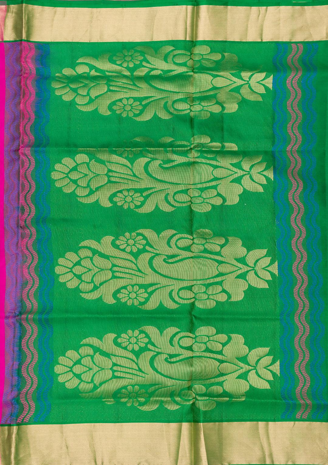 Magenta Pink Zariwork Pure Silk Saree