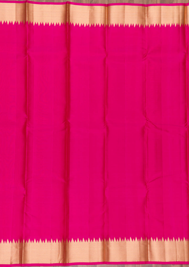 Magenta Pink Zariwork Pure Silk Saree