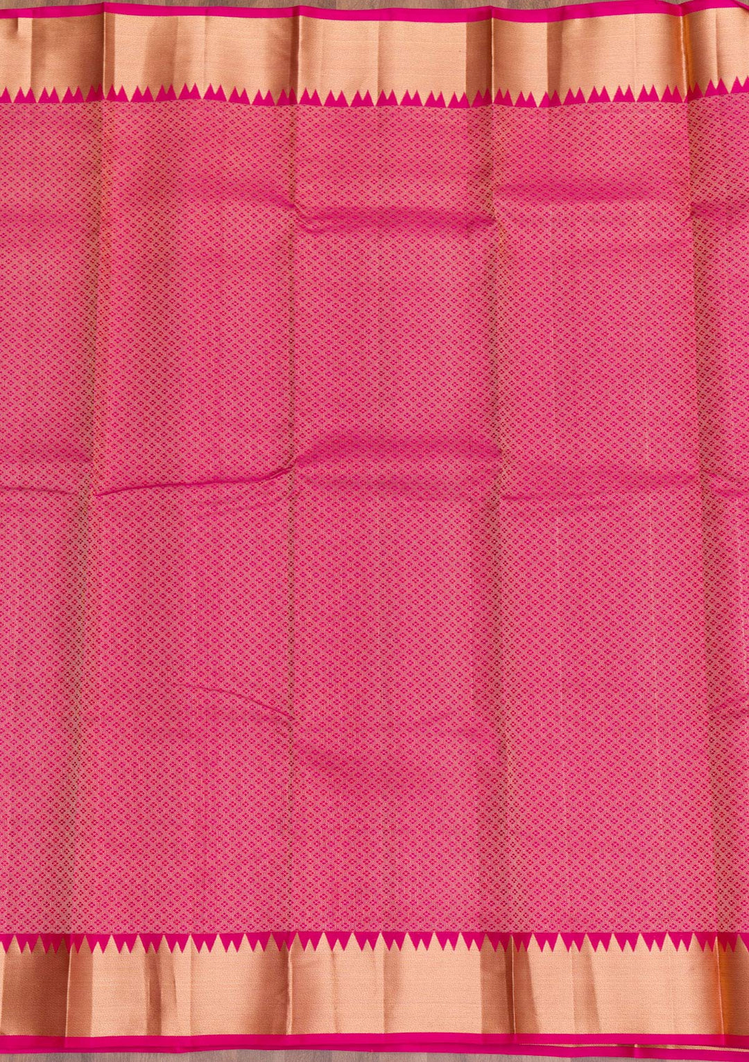 Magenta Pink Zariwork Pure Silk Saree