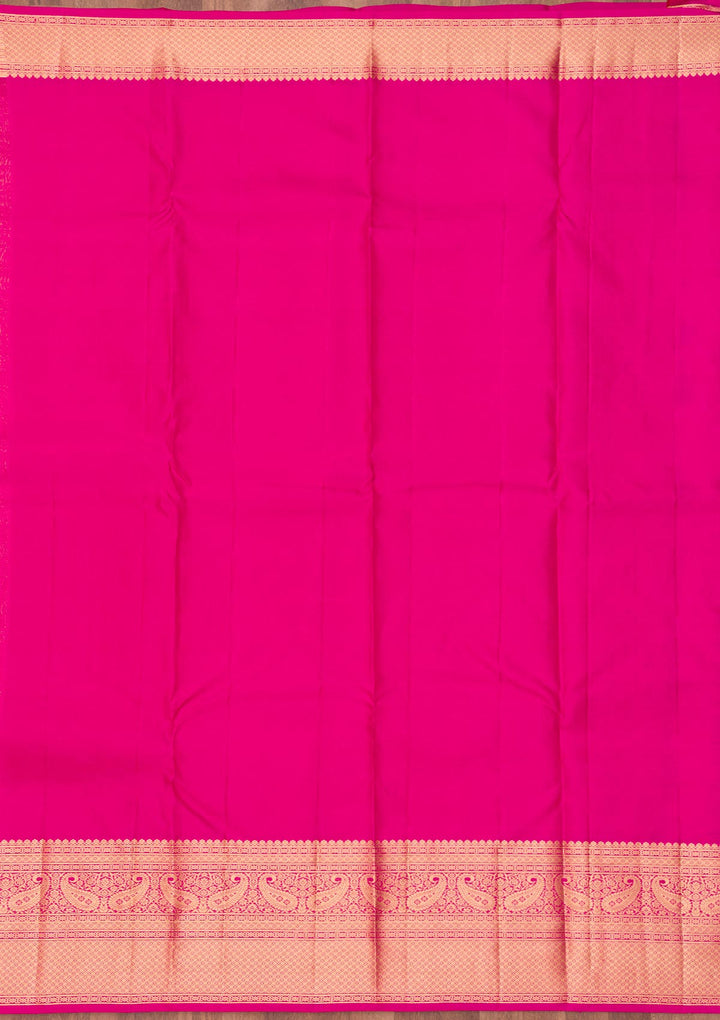 Magenta Pink Zariwork Pure Silk Saree