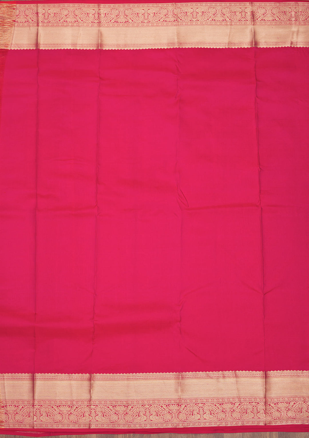 Magenta Pink Zariwork Pure Silk Saree