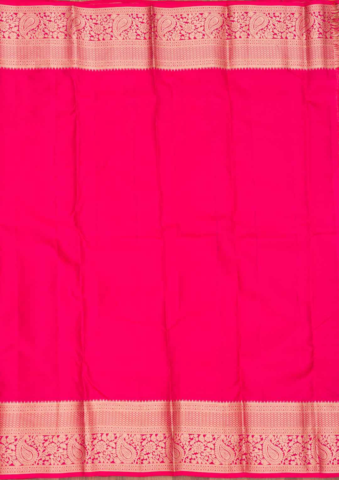 Magenta Pink Zariwork Pure Silk Saree
