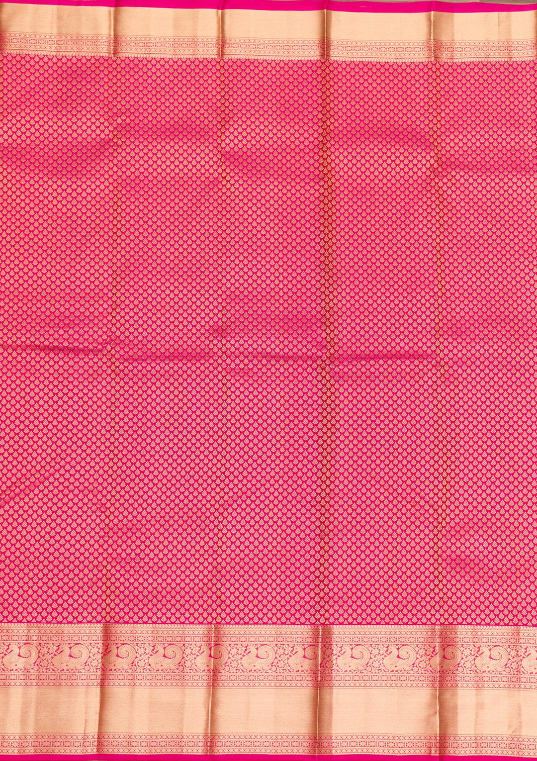 Magenta Pink Zariwork Pure Silk Saree-Koskii