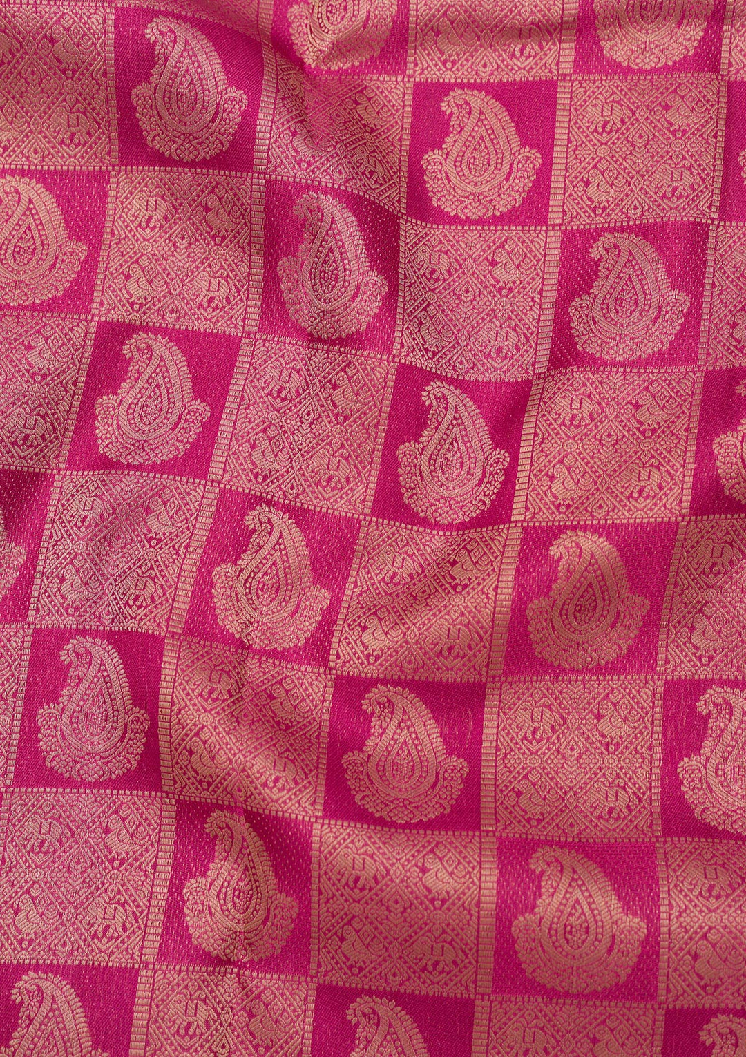 Magenta Pink Zariwork Pure Silk Saree