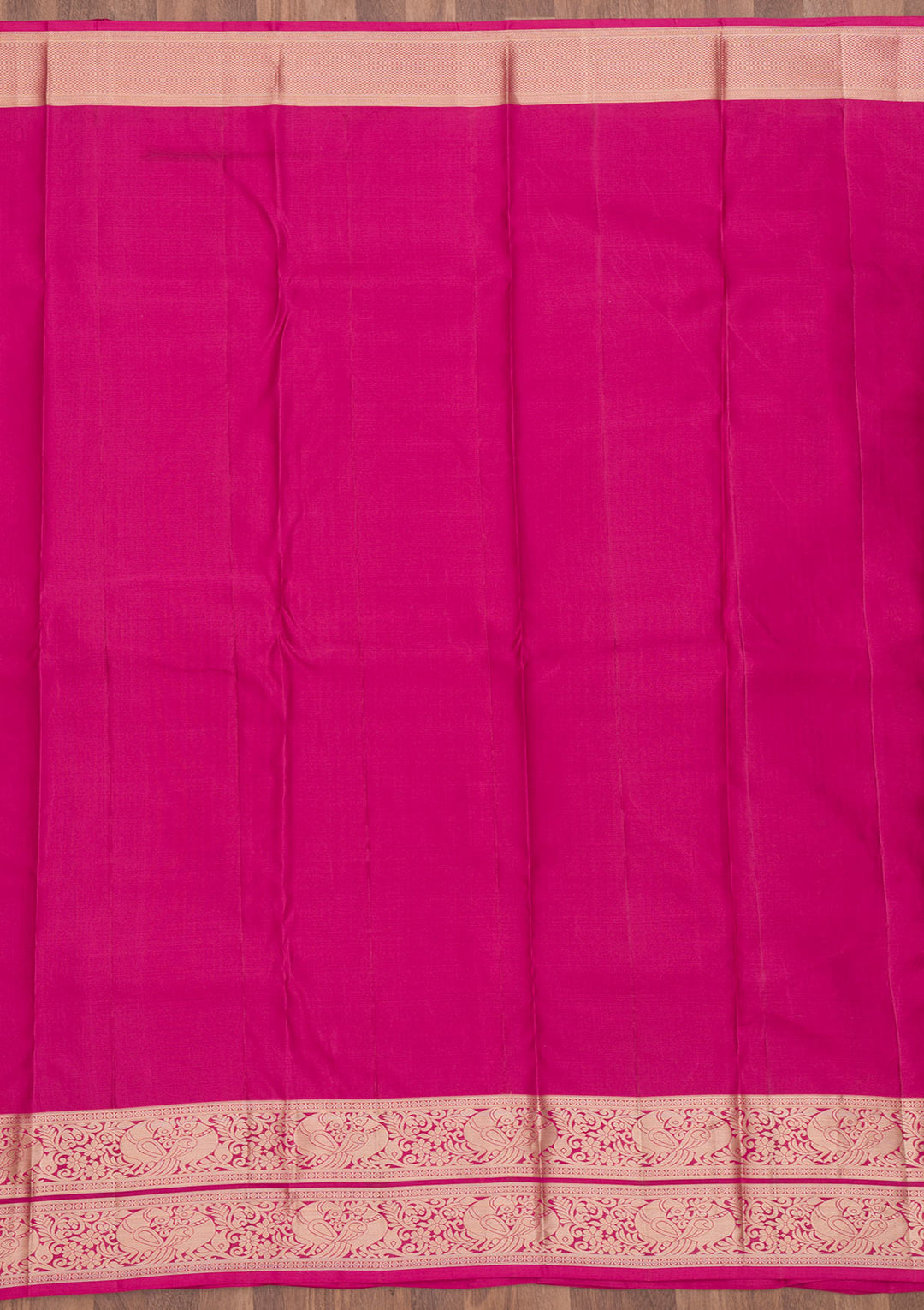 Magenta Pink Zariwork Pure Silk Saree