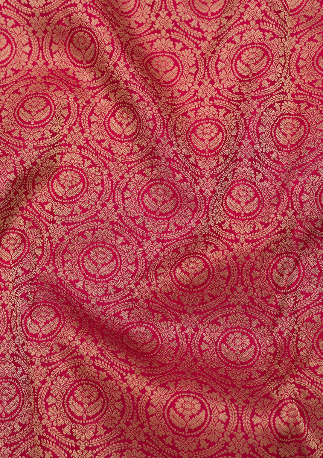 Magenta Pink Zariwork Pure Silk Saree