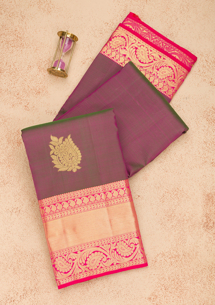 Magenta Pink Zariwork Banarasi Pure Silk Saree