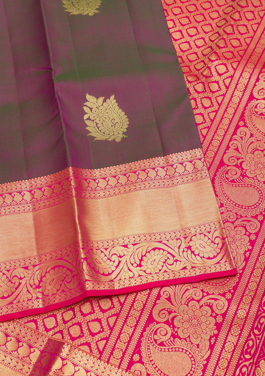 Magenta Pink Zariwork Banarasi Pure Silk Saree