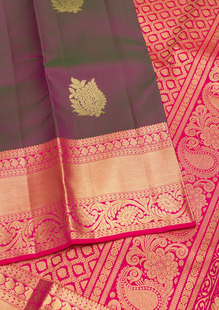 Magenta Pink Zariwork Banarasi Pure Silk Saree