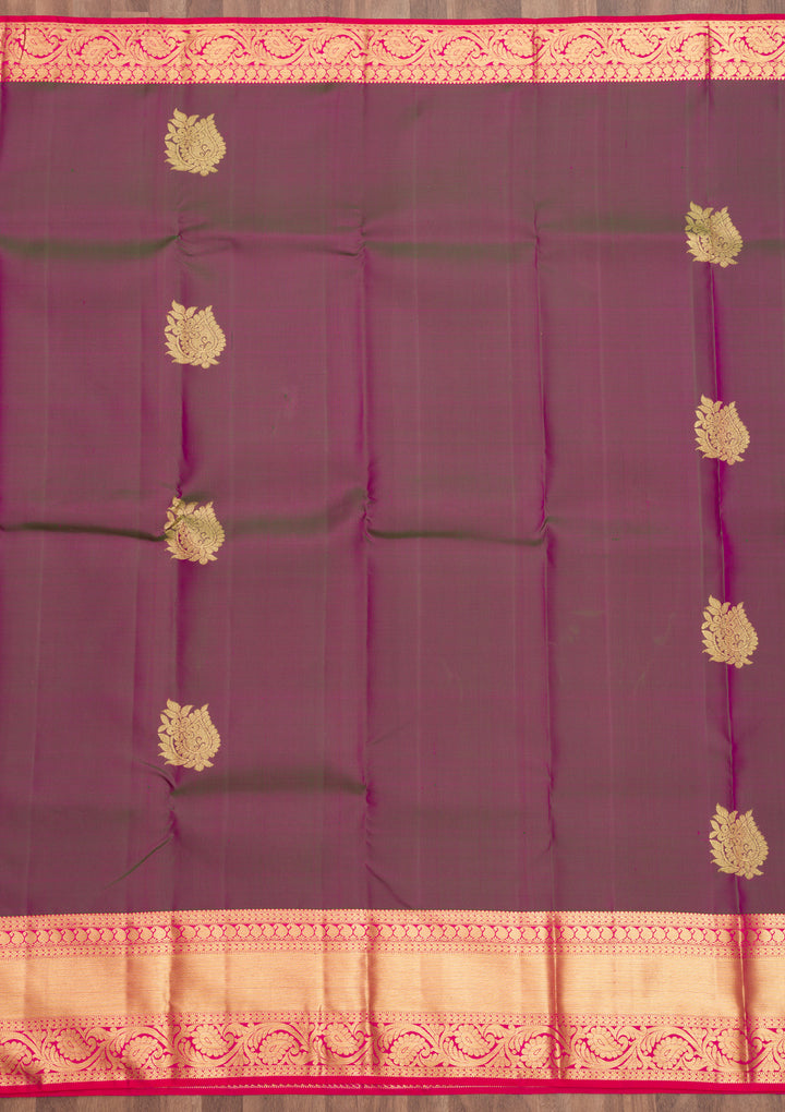 Magenta Pink Zariwork Banarasi Pure Silk Saree