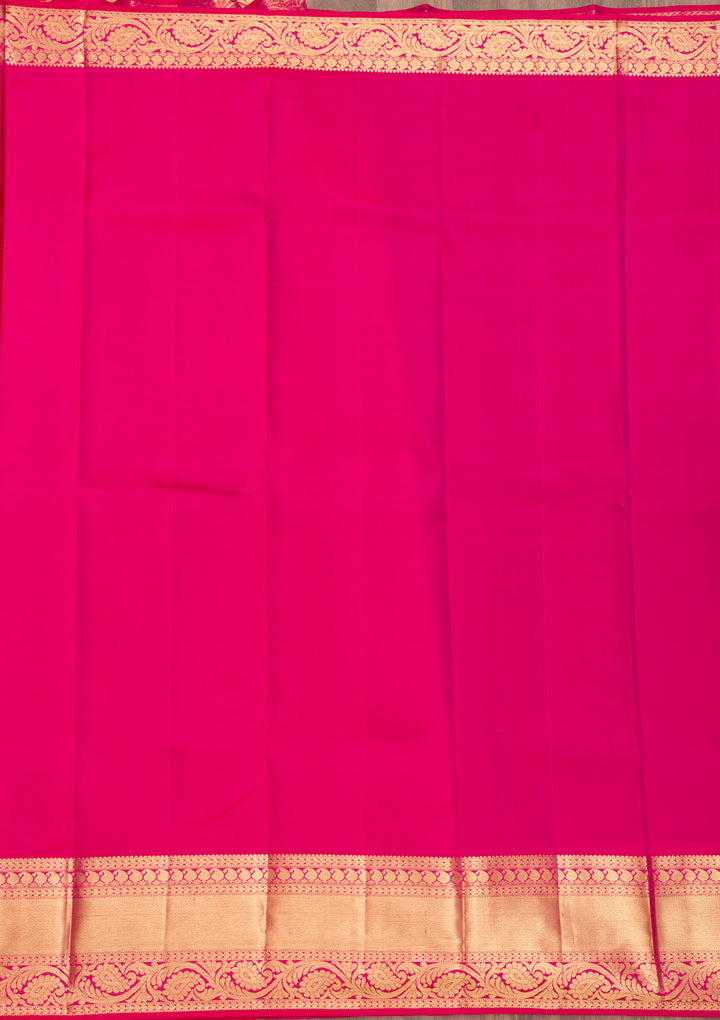 Magenta Pink Zariwork Banarasi Pure Silk Saree