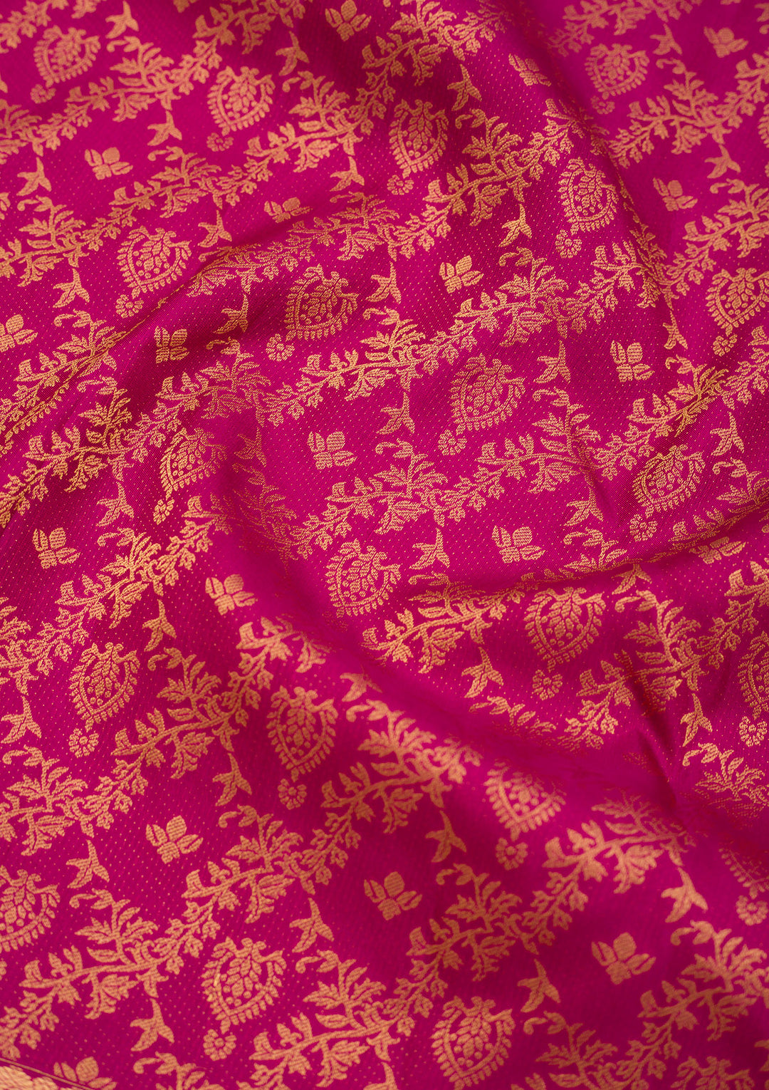 Magenta Pink Zariwork Pure Silk Saree