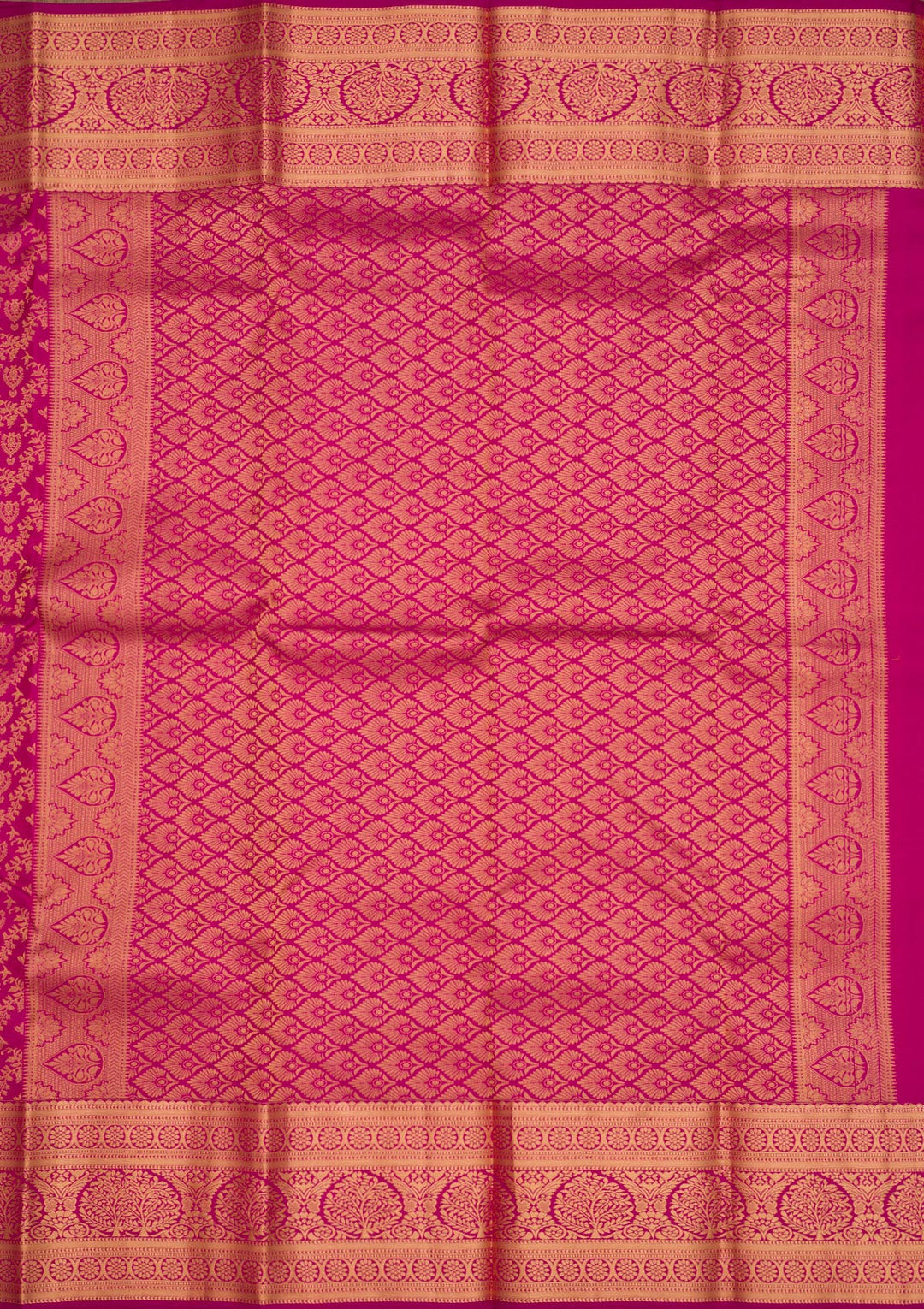 Magenta Pink Zariwork Pure Silk Saree
