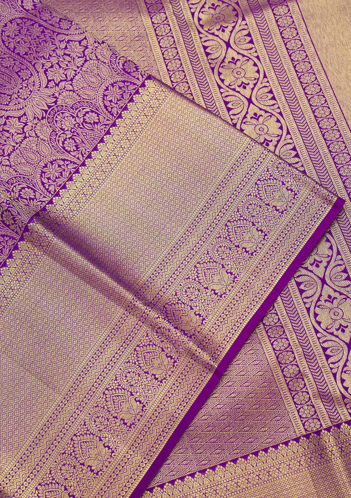 Magenta Pink Zariwork Pure Silk Saree