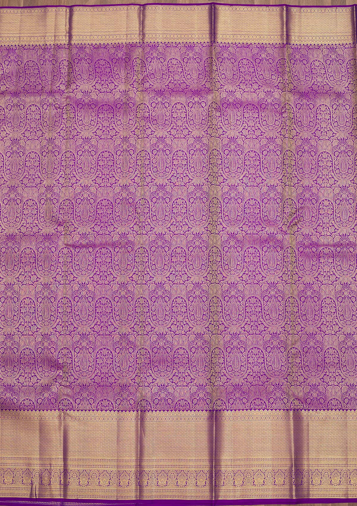 Magenta Pink Zariwork Pure Silk Saree