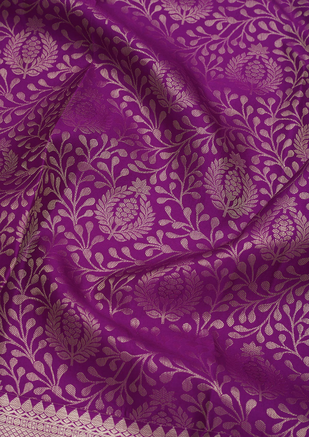 Magenta Pink Zariwork Pure Silk Saree