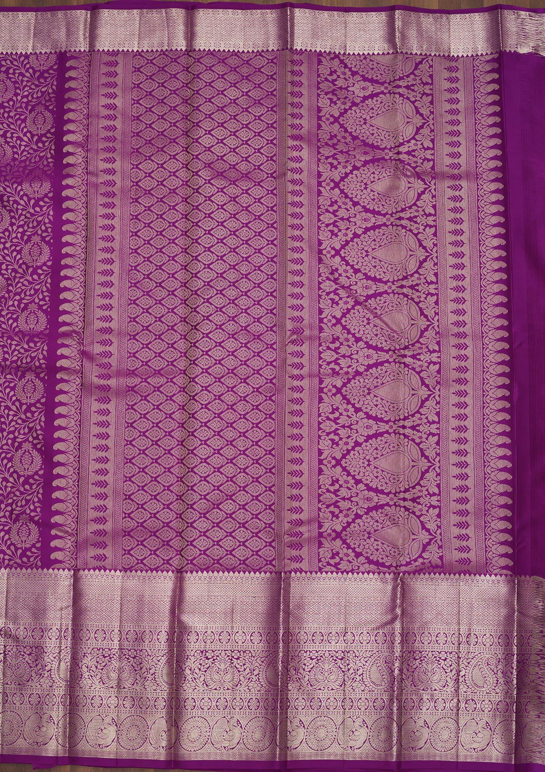 Magenta Pink Zariwork Pure Silk Saree
