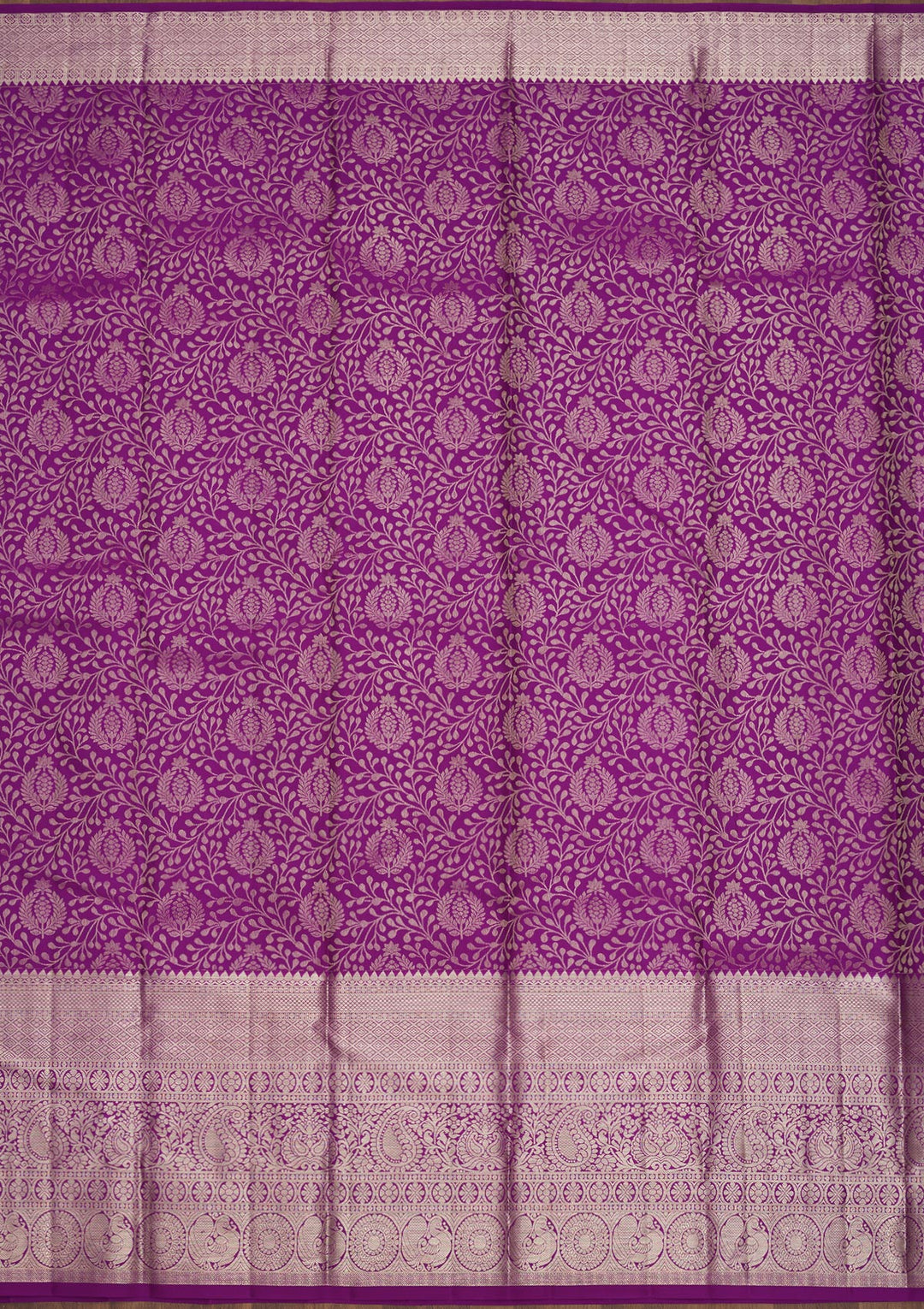 Magenta Pink Zariwork Pure Silk Saree