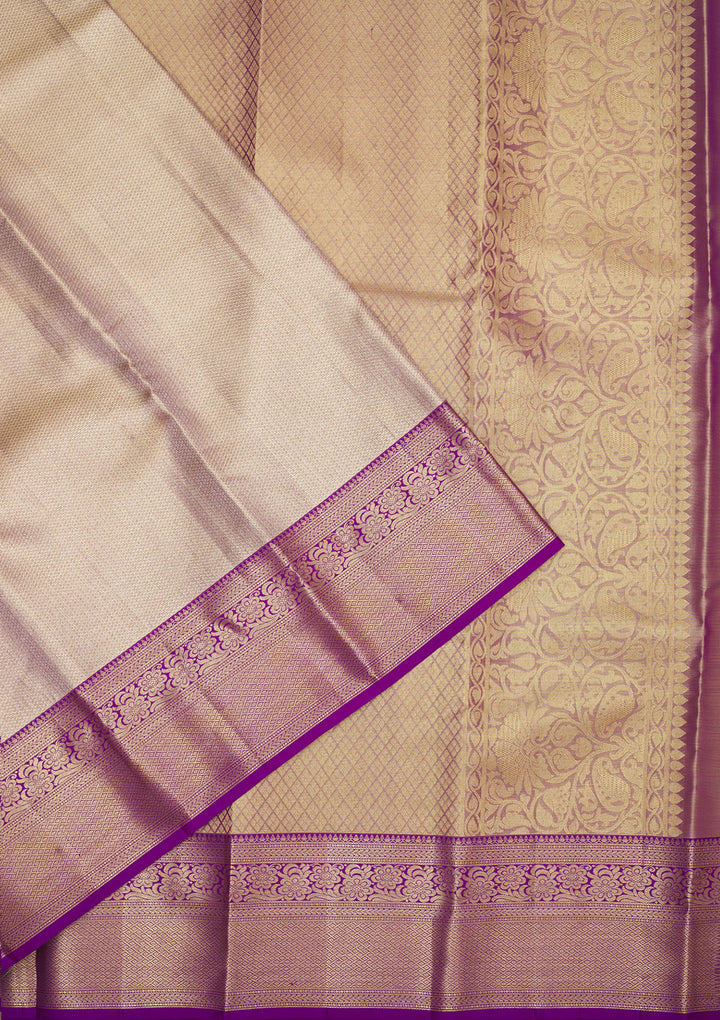 Beige Zariwork Pure Silk Saree