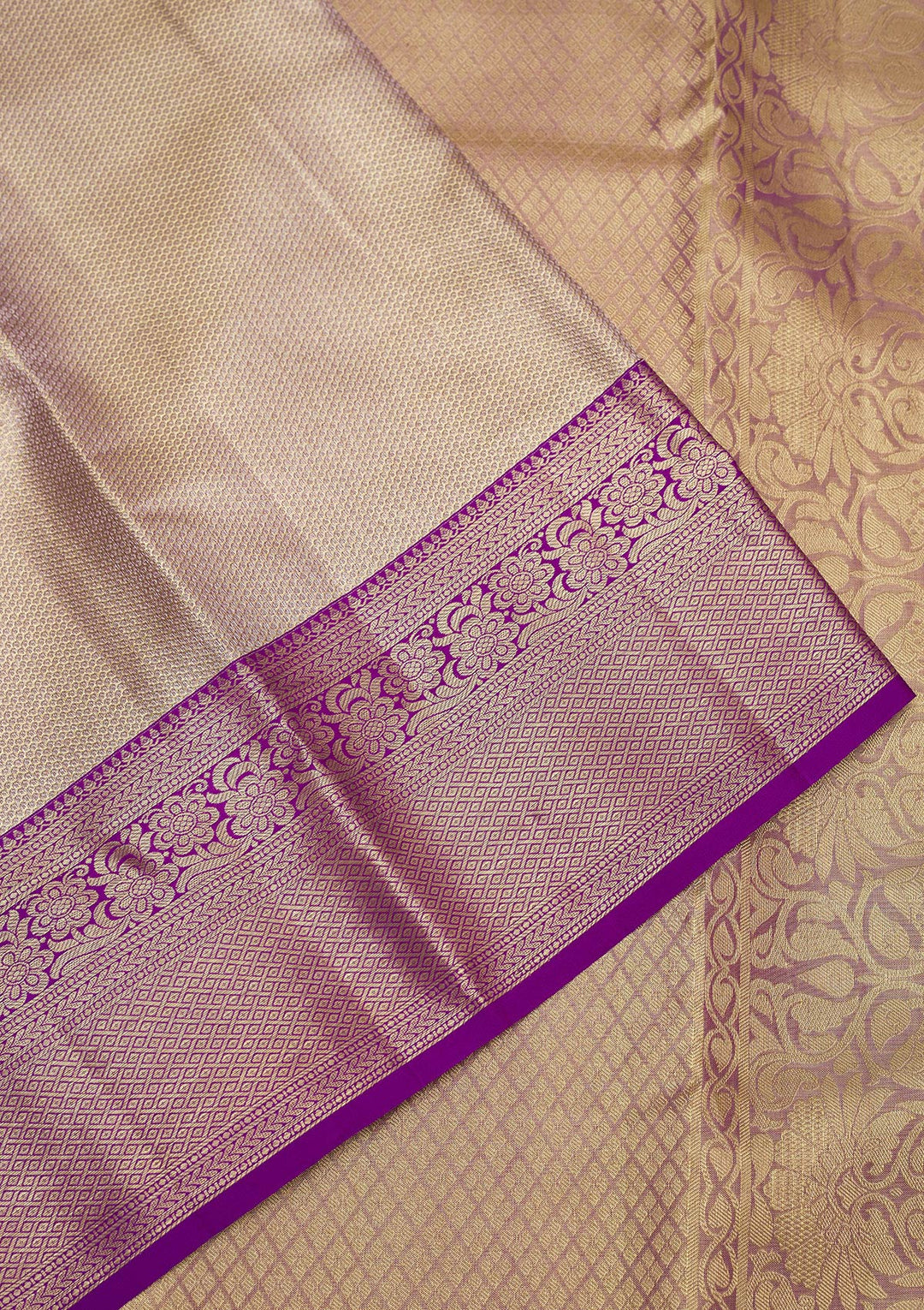 Beige Zariwork Pure Silk Saree