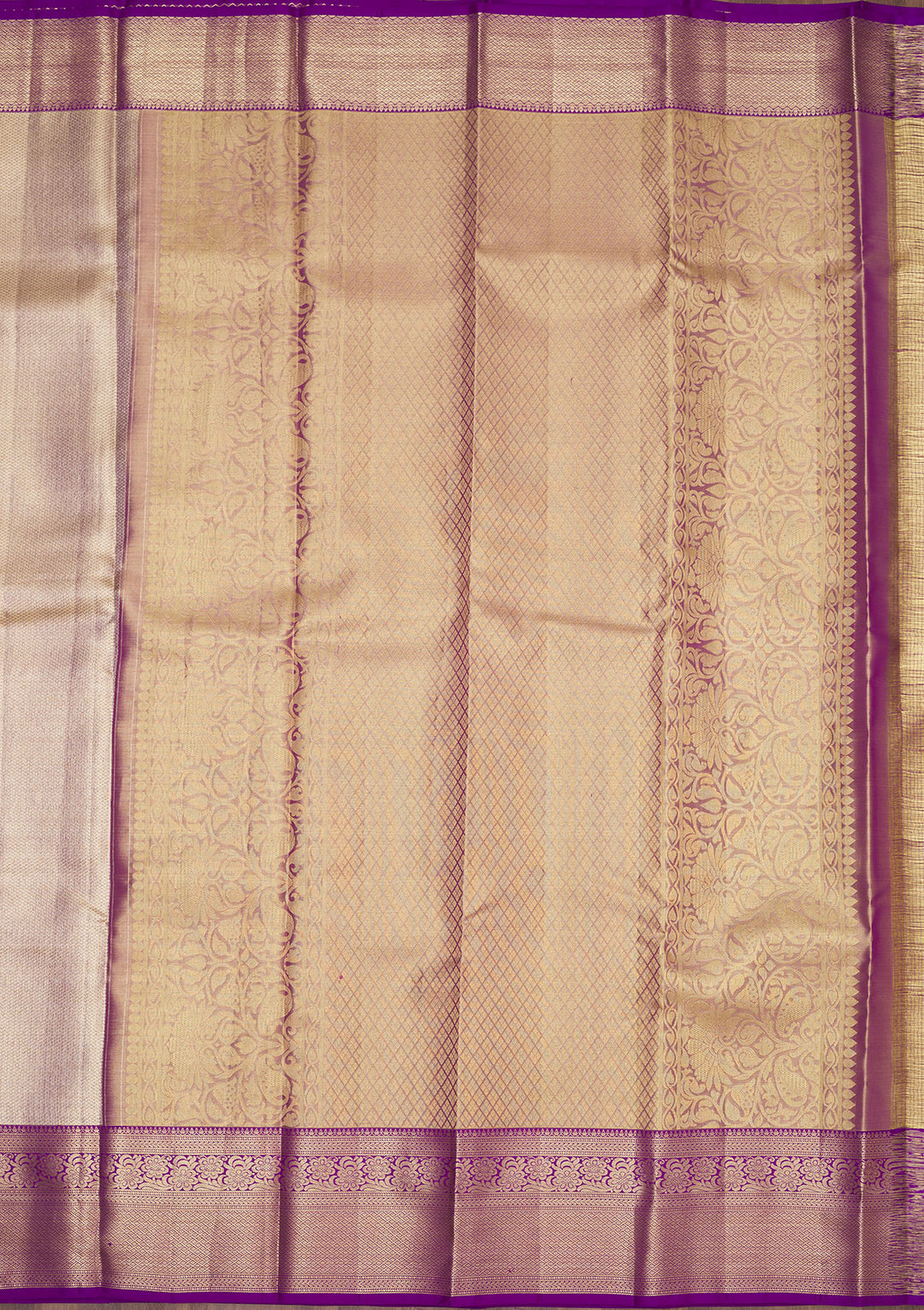 Beige Zariwork Pure Silk Saree