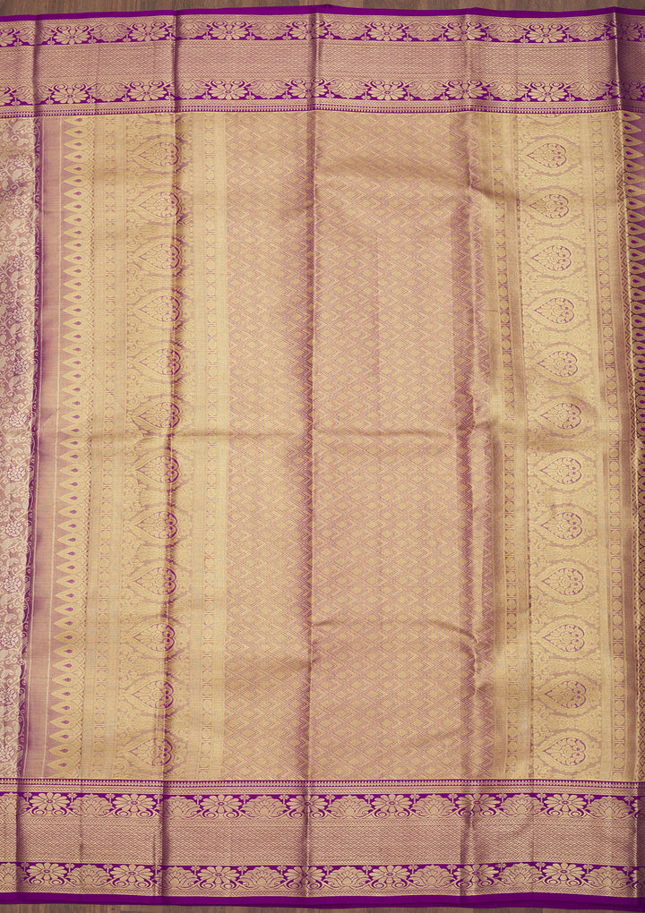 Magenta Pink Zariwork Pure Silk Saree