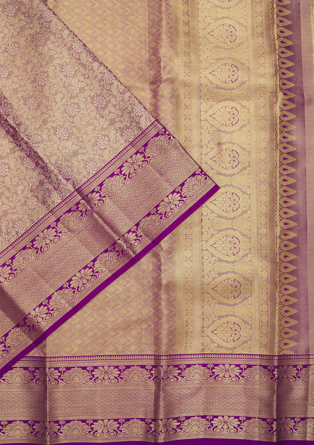 Magenta Pink Zariwork Pure Silk Saree