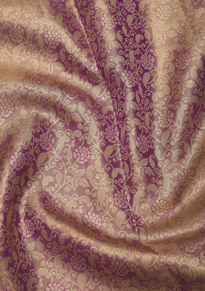Magenta Pink Zariwork Pure Silk Saree