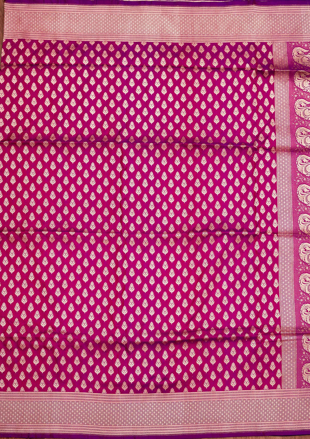 Magenta Pink Zariwork Pure Silk Saree