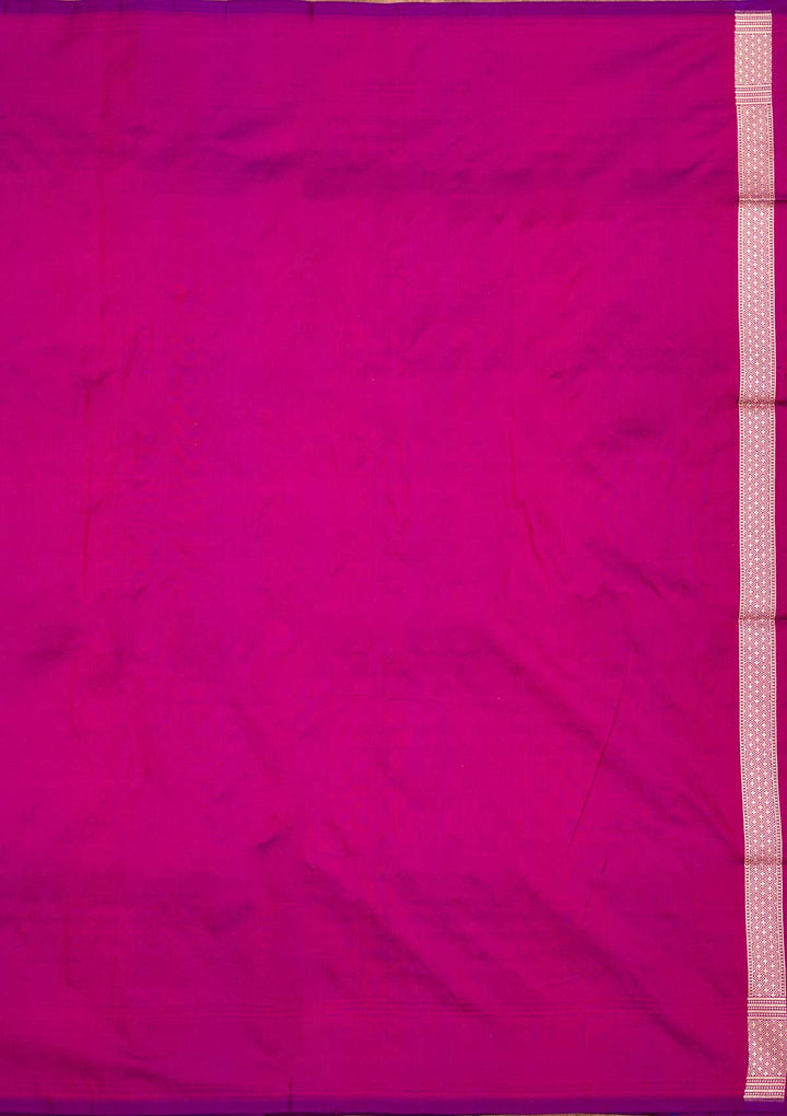 Magenta Pink Zariwork Pure Silk Saree