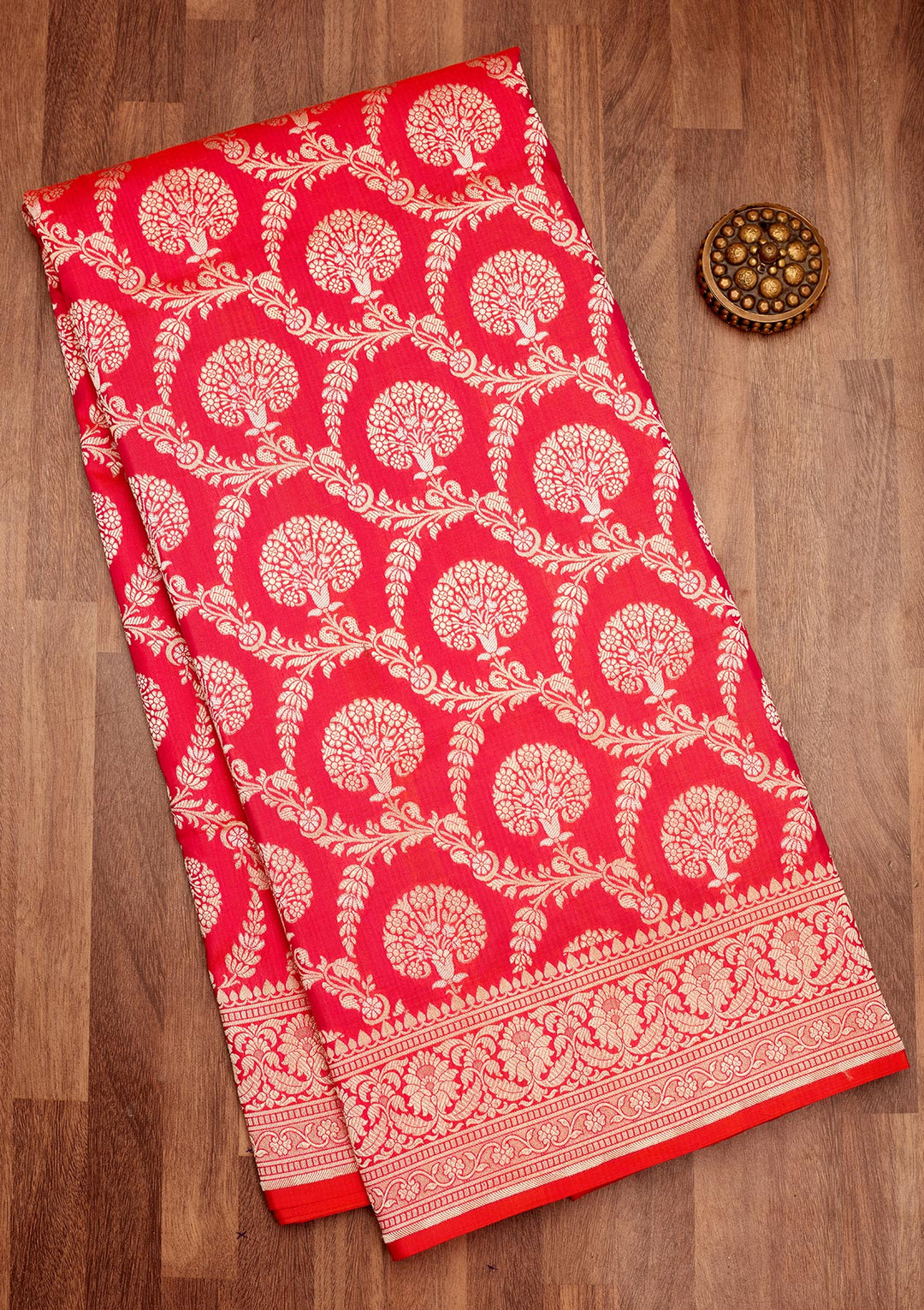 Magenta Pink Zariwork Pure Silk Saree