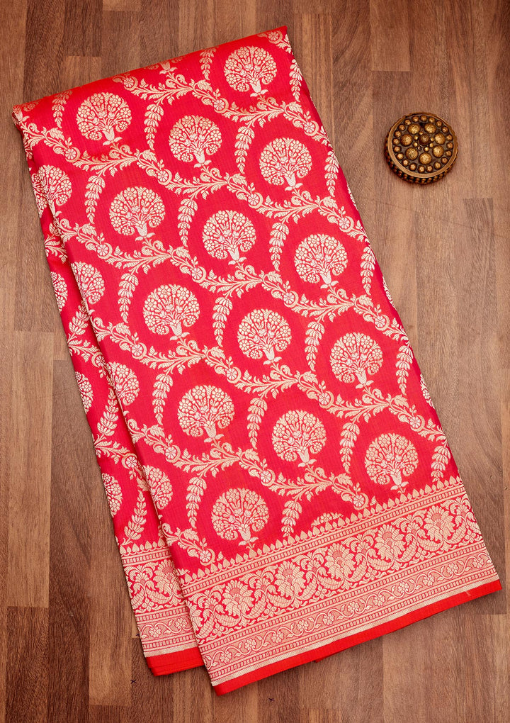 Magenta Pink Zariwork Pure Silk Saree