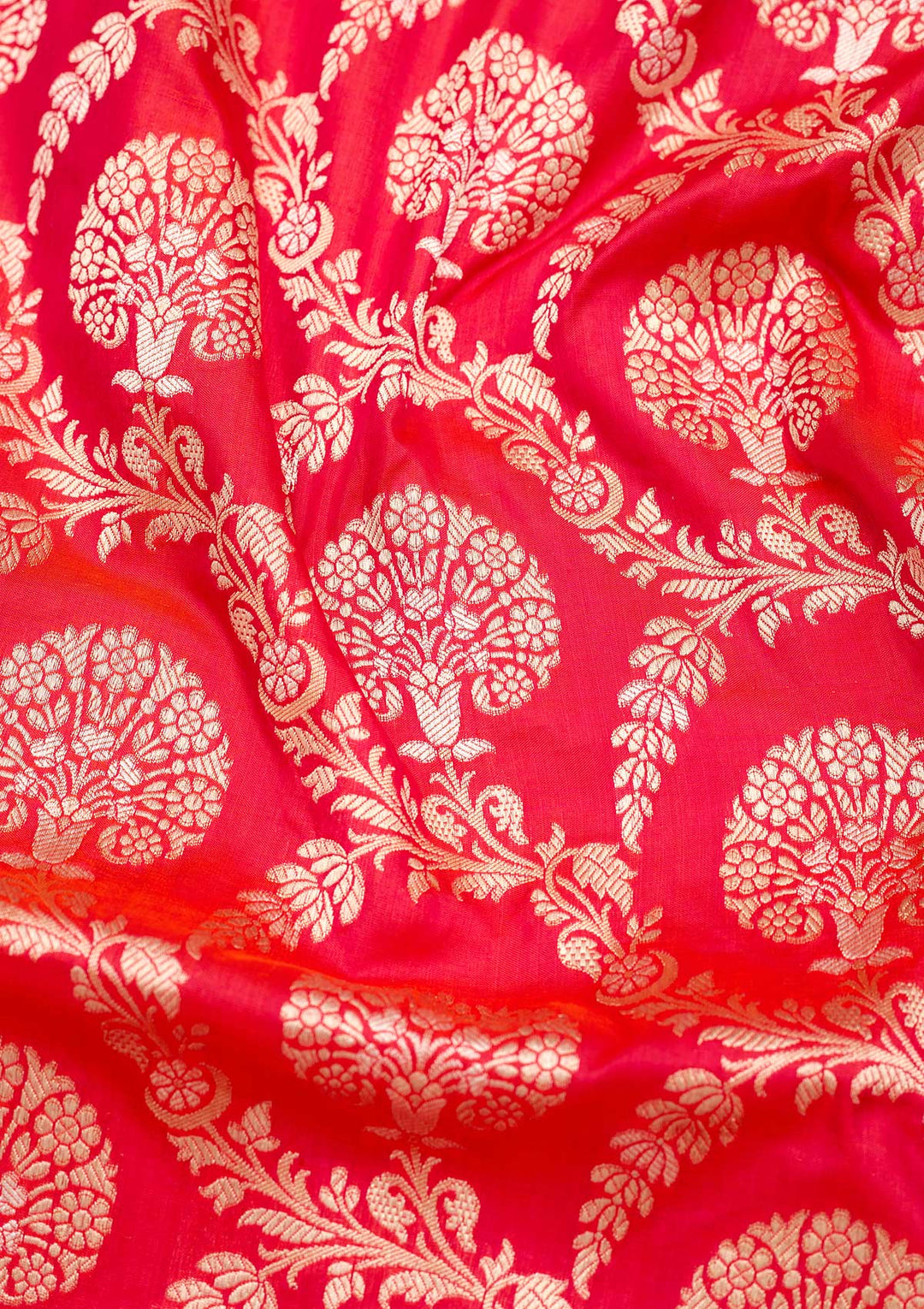 Magenta Pink Zariwork Pure Silk Saree