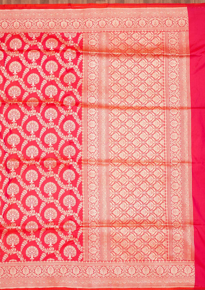 Magenta Pink Zariwork Pure Silk Saree