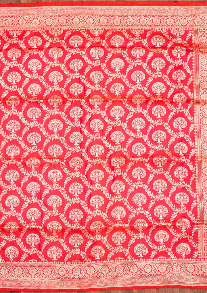 Magenta Pink Zariwork Pure Silk Saree