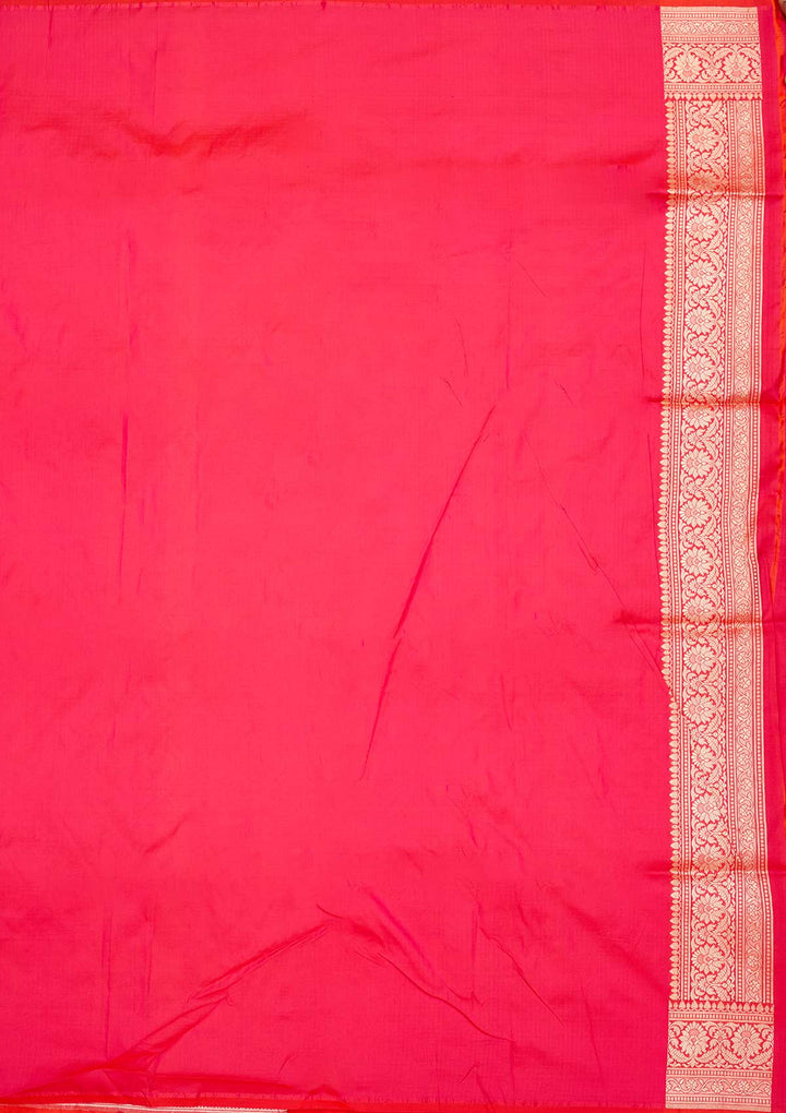 Magenta Pink Zariwork Pure Silk Saree
