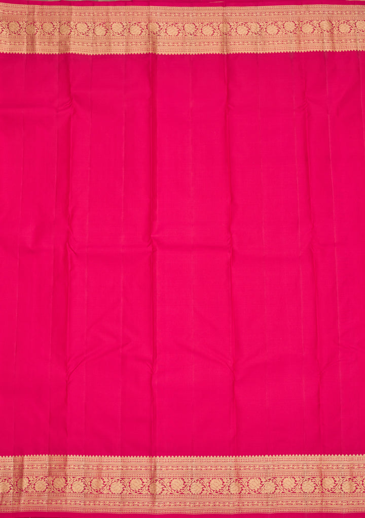 Magenta Pink Zariwork Pure Silk Saree