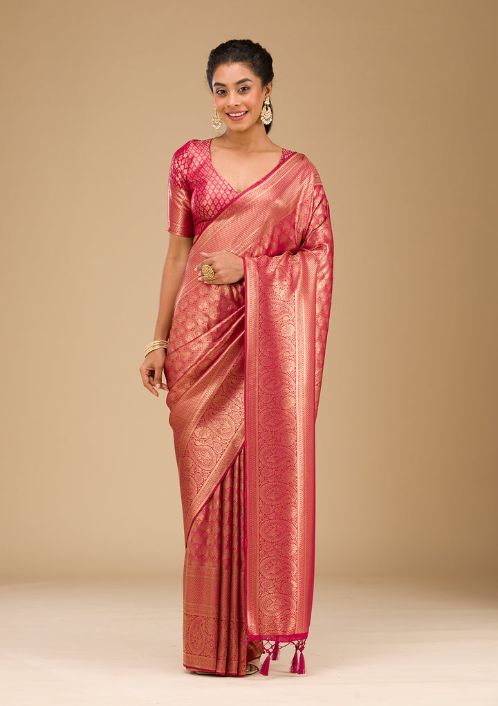Maroon Plain Art Silk Saree