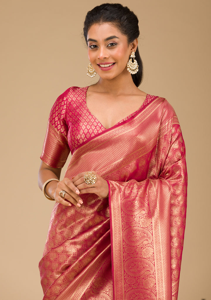Maroon Plain Art Silk Saree