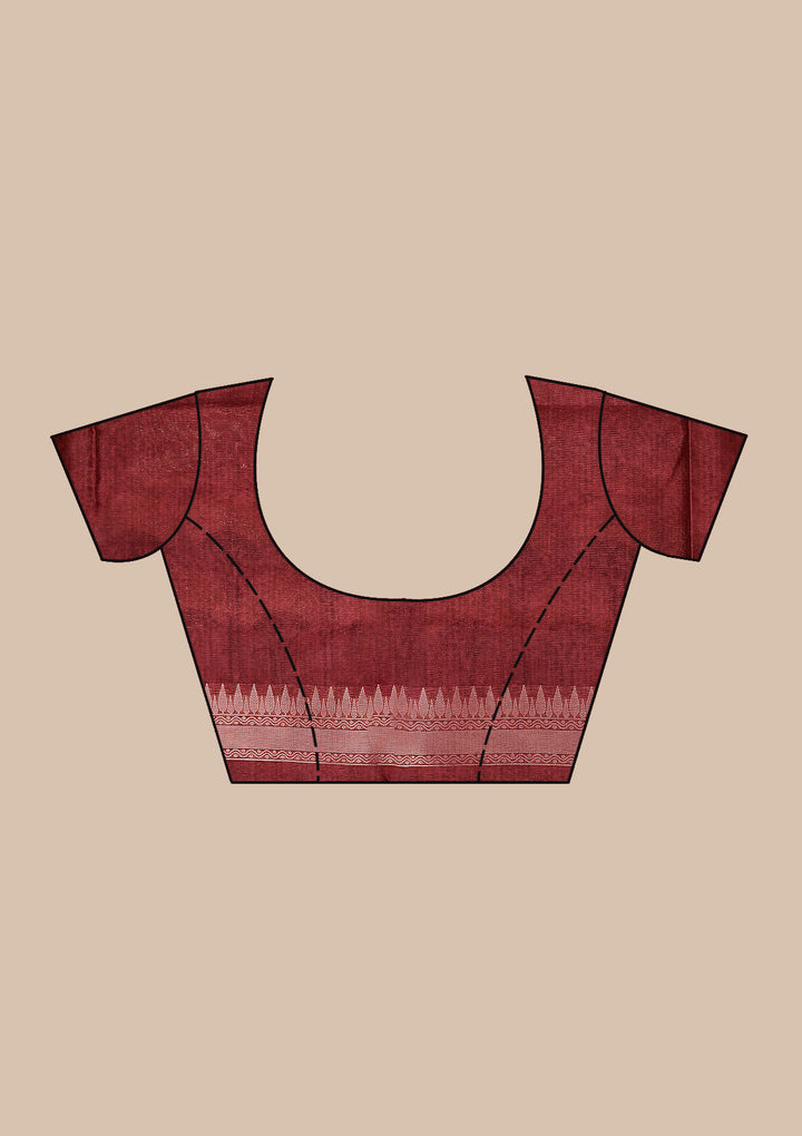 Maroon Printed Art Silk Saree