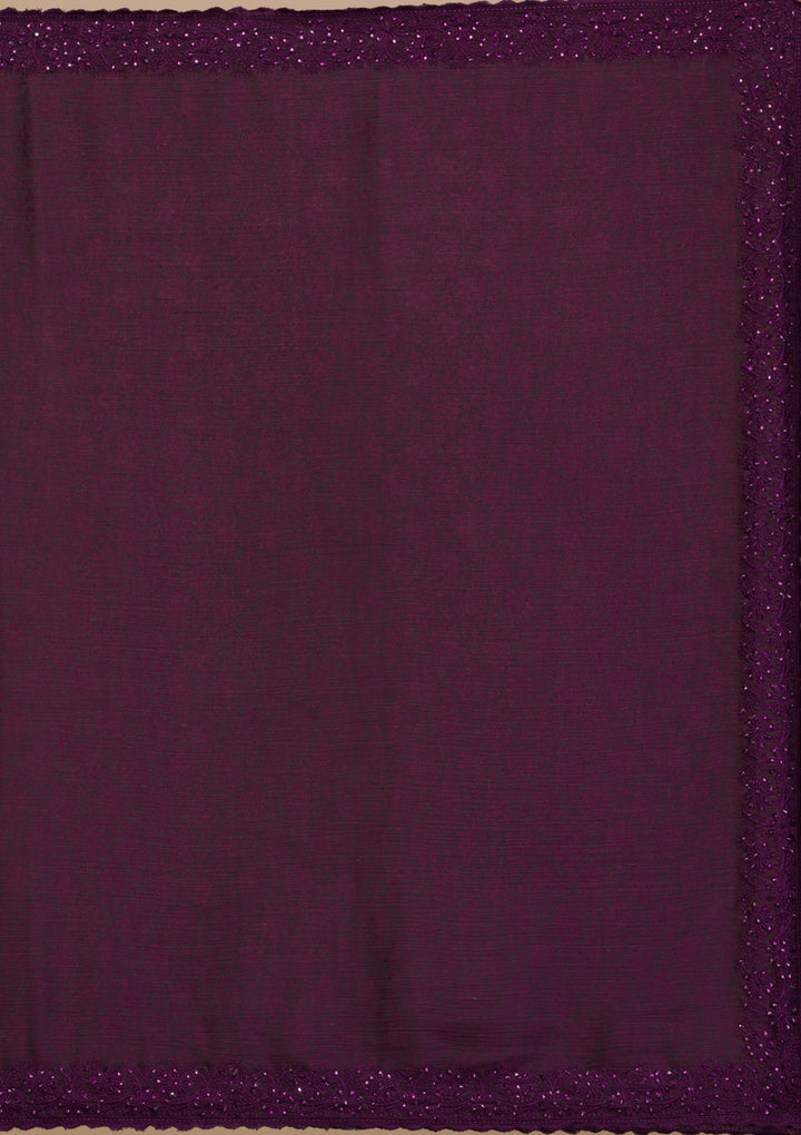 Wine Printed Georgette Saree